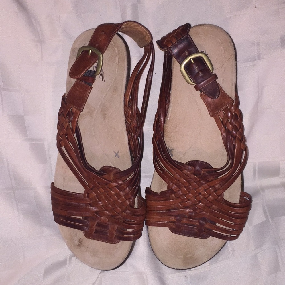 Dansko Brown Leather Sandals Shoes 38 8
